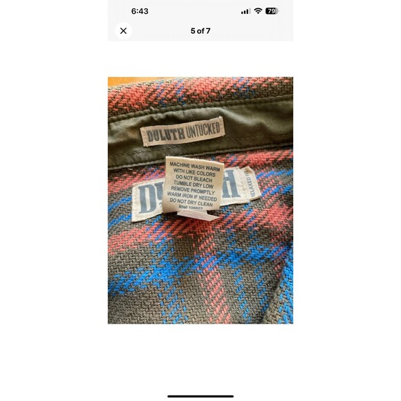 Duluth Trading Untucked Men’s 2XL Relaxed Fit Long Sleeve Flannel Shirt - Picture 5 of 7